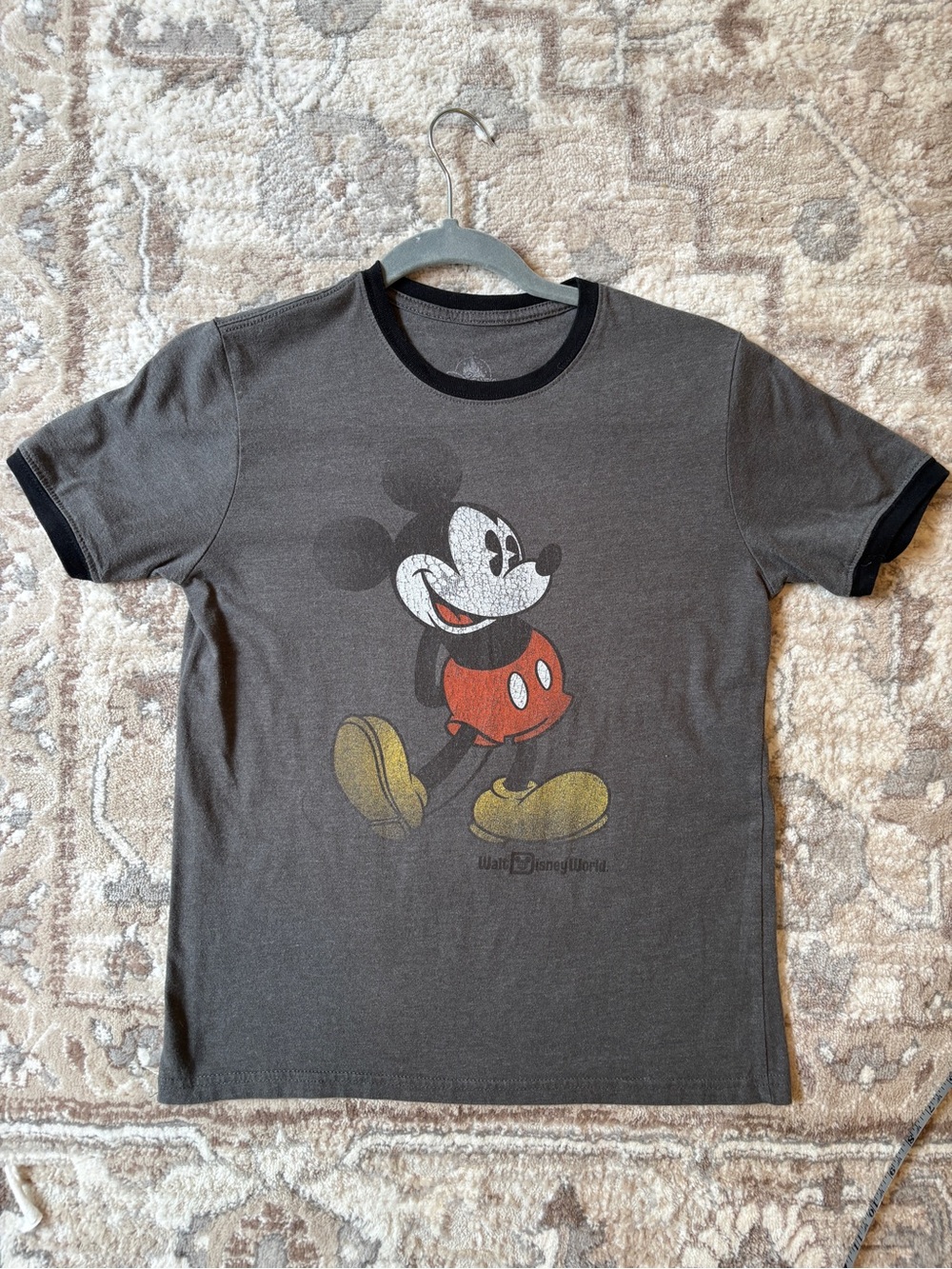 Disney Mickey Graphic Ringer Tee - Charcoal, Black, Red, Yellow
